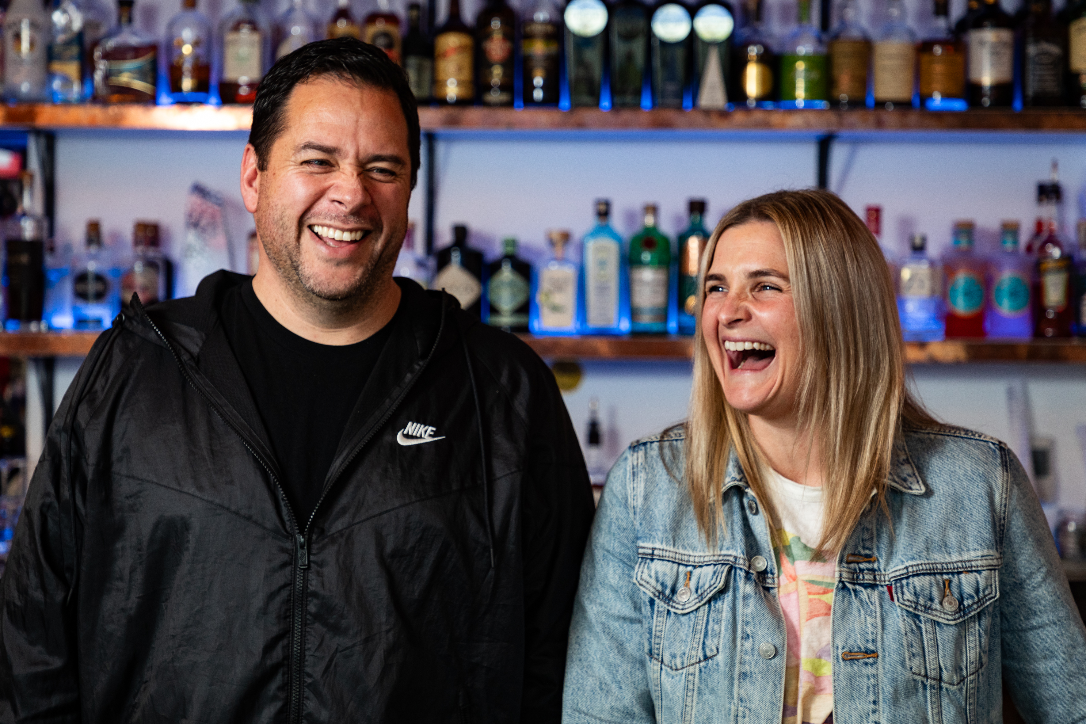 Ashleigh Gee won Best Late Night Live Entertainment Venue in Hospitality New Zealand’s Hospitality Awards for Excellence 2023. She is pictured with Sean Murray, the bar's party liaison. Photo / Alex Cairns