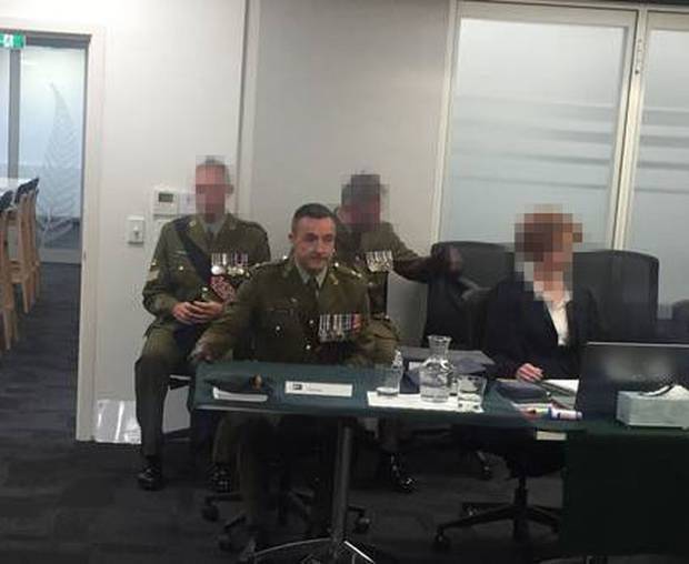 Former Lieutenant Colonel Justin Putze on trial in a court martial in Upper Hutt. Photo / Melissa Nightingale
