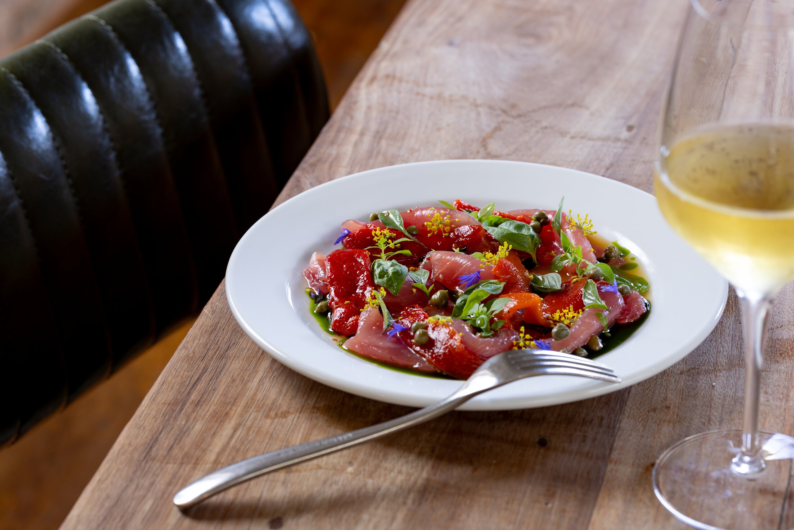 A beautiful tuna crudo. Photo / Babiche Martens