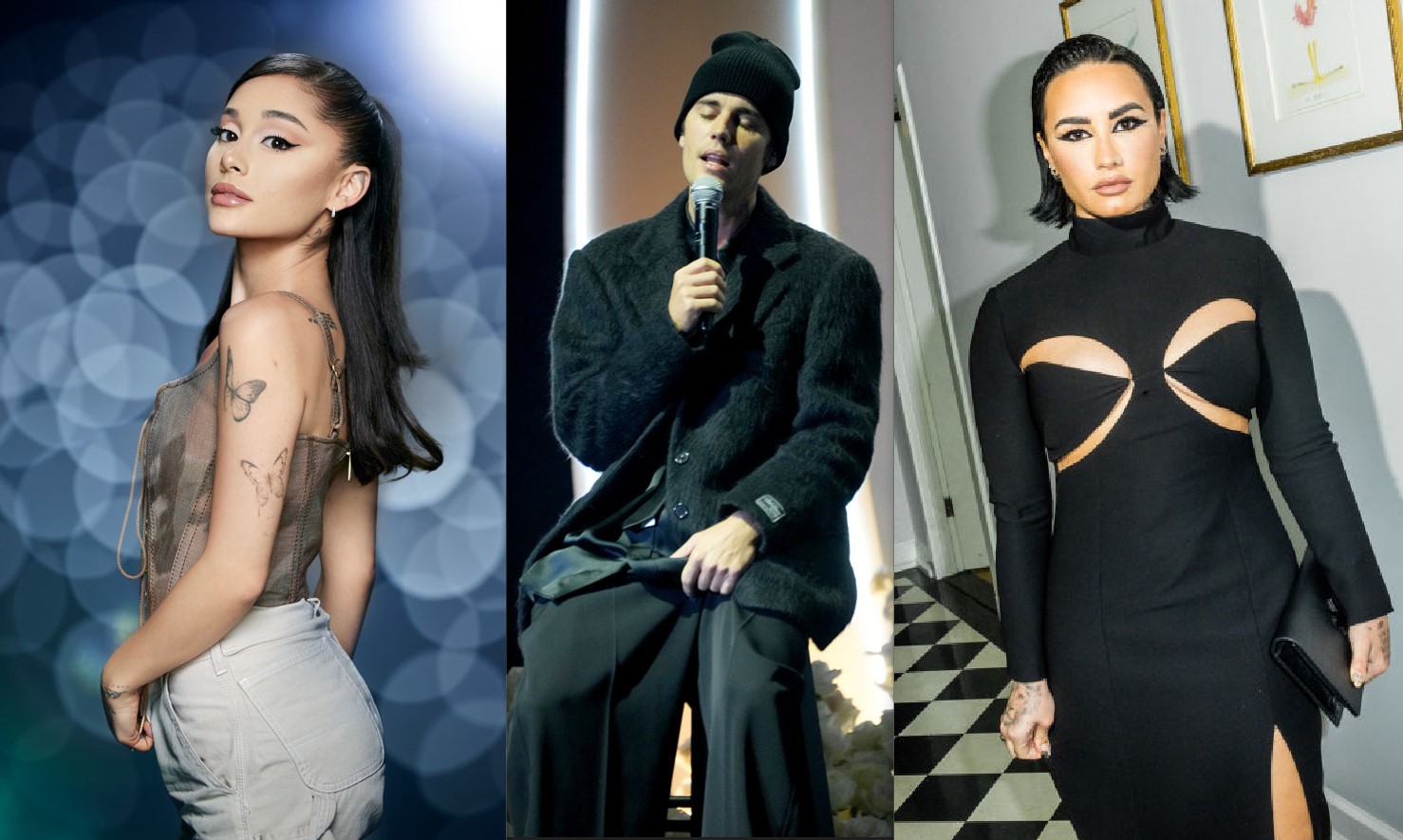 Ariana Grande, Justin Bieber and Demi Lovato were all under Scooter Braun's management. Photo / Getty Images