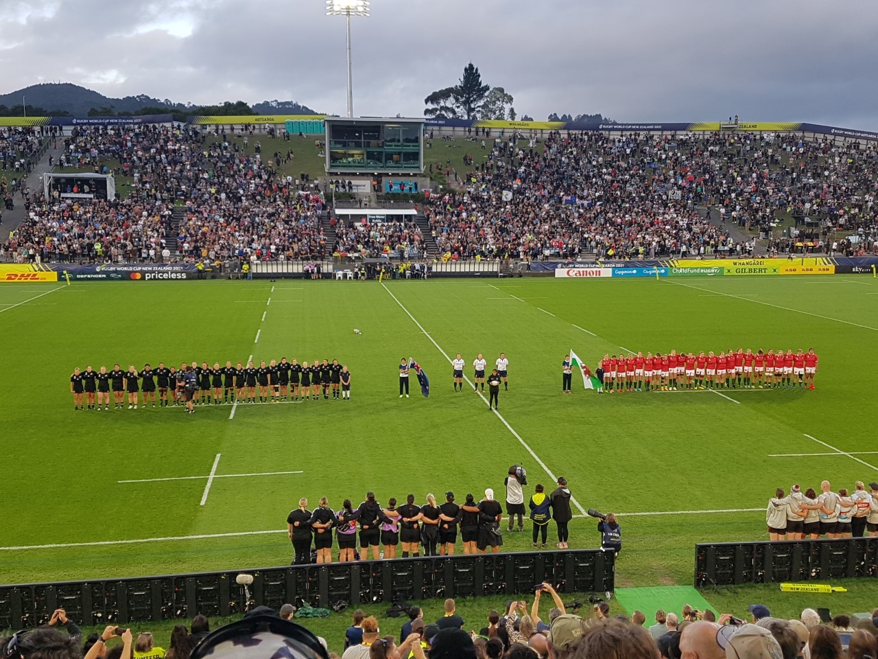 A large crowd at the Northland Events Centre to watch the Black Ferns and Wales during the Women's RWC.
Photo / Mike Dinsdale