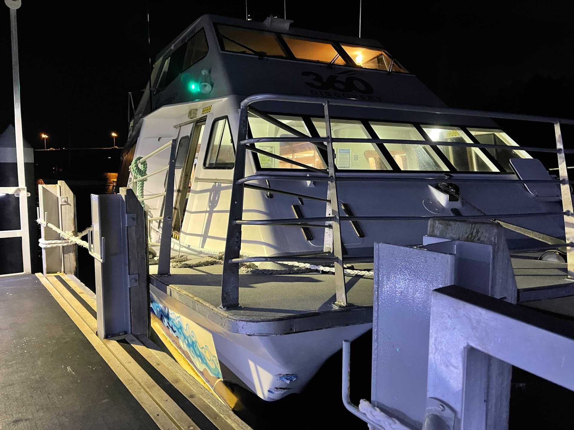 The Auckland-CBD to Hobsonville Point run now has two ferries, but with one (pictured) disabled and blocking the berth at Hobsonville Point after it lost motor control and slammed into the wharf, all sailings for the rest of the day had to be cancelled. Photo / Supplied