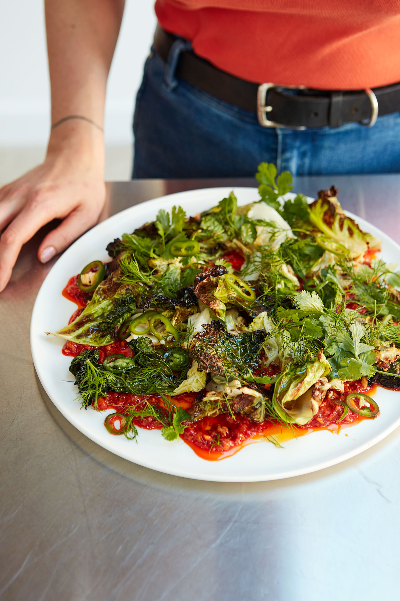 Roast savoy cabbage with nori sauce, confit ginger and shallot recipe -  Recipes 