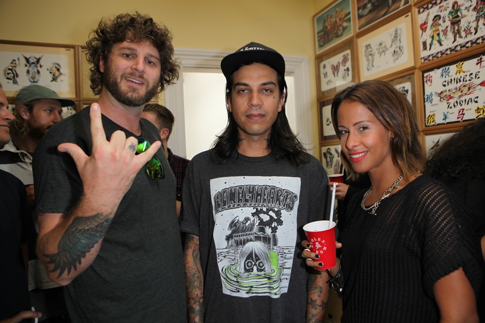 The Opening of Flash City, Ponsonby Rd. Stefan, centre, with Dan Aux and Dani Strong, 2013. Photo / Norrie Montgomery