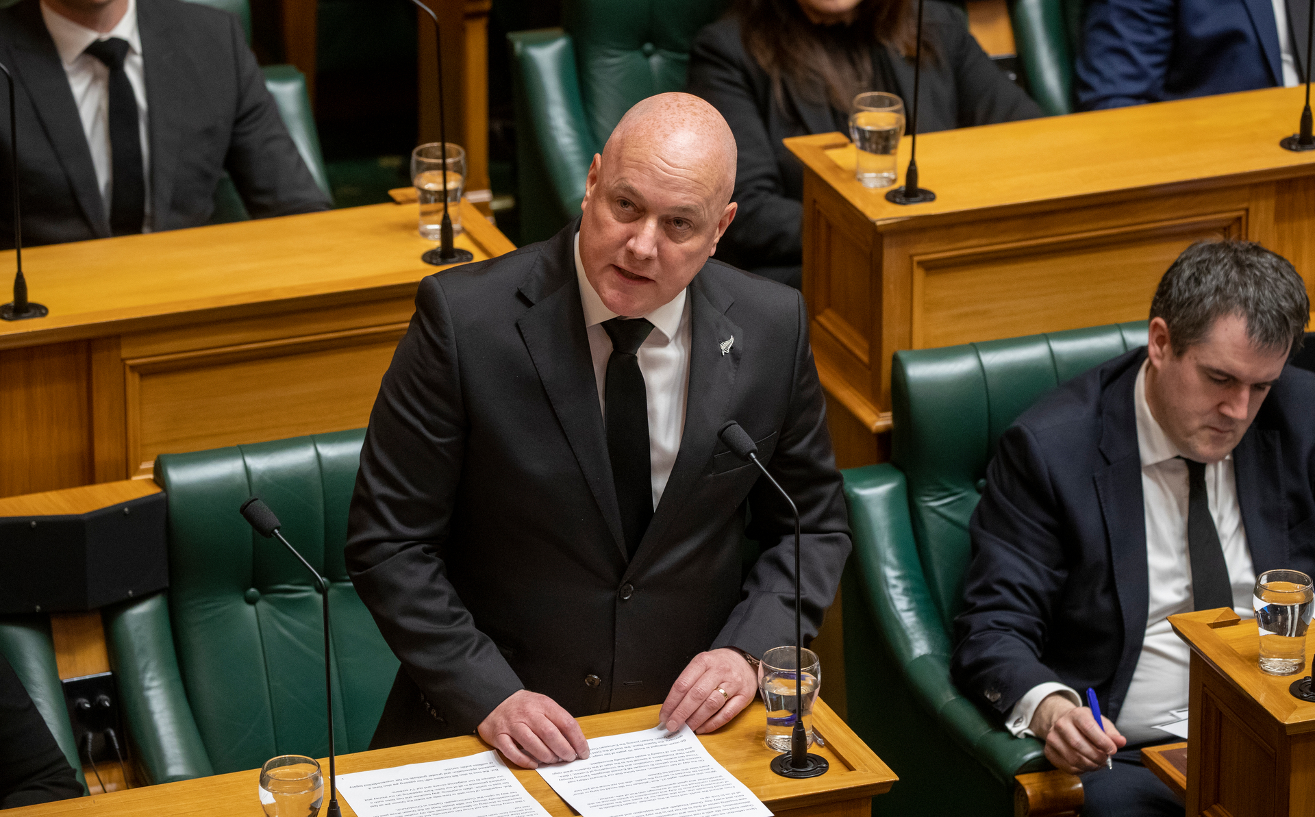 National leader Christopher Luxon during the Address to King Charles III in Parliament. Photo / Mark Mitchell