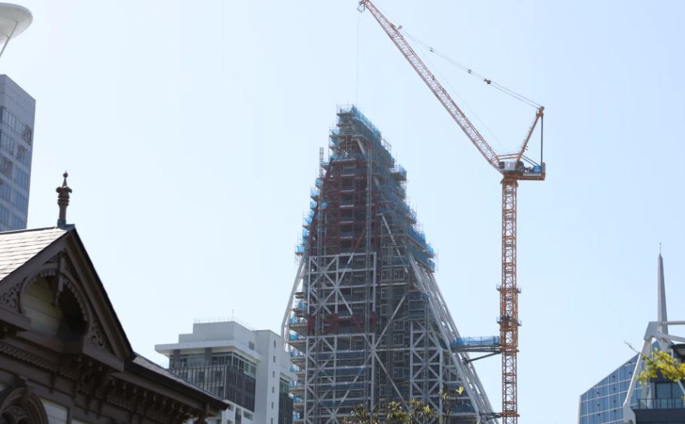 The Seascape apartment project has come to a standstill. Photo / RNZ / Ziming Li