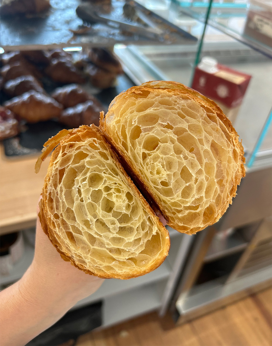A baked croissant from Maison des Lys.