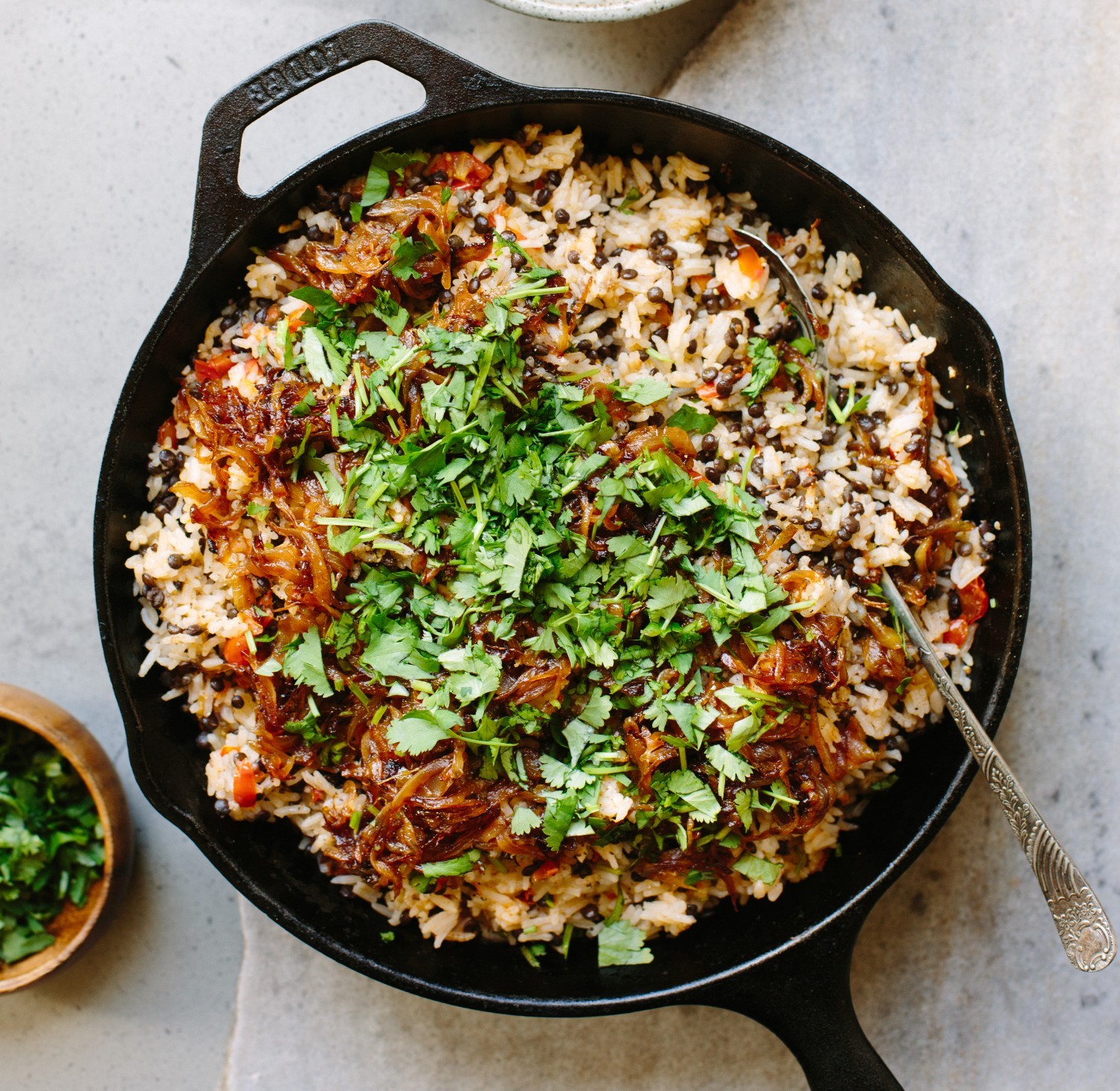 Emma Galloway's Tomato Pilaf with Black Lentils & Caramelised Onion ...