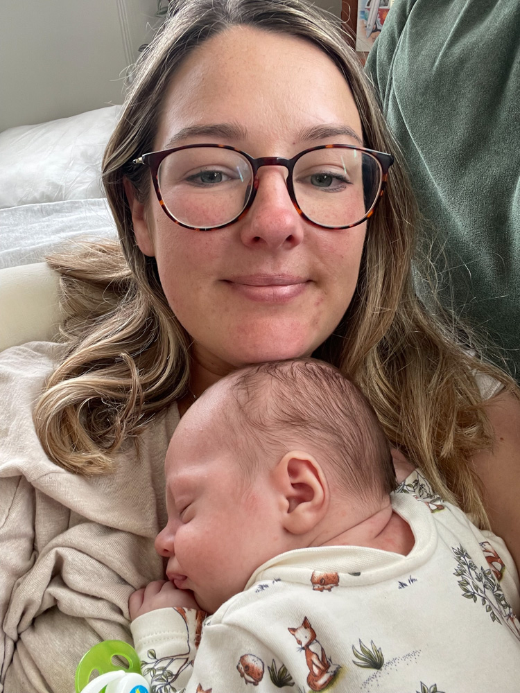 Kirsty Maguire with her baby Toby, who was taken away from her when she developed postpartum psychosis.