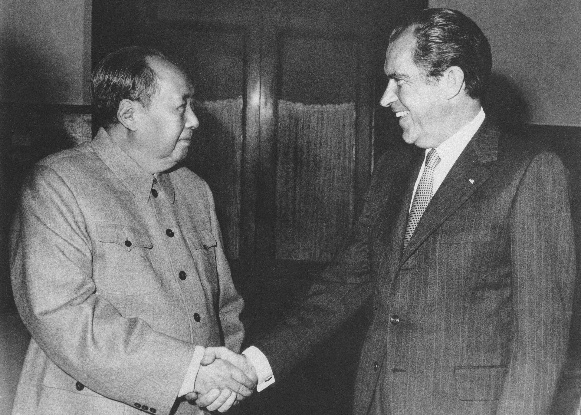 Mao Zedong with former United States President Richard Nixon. Photo / AP