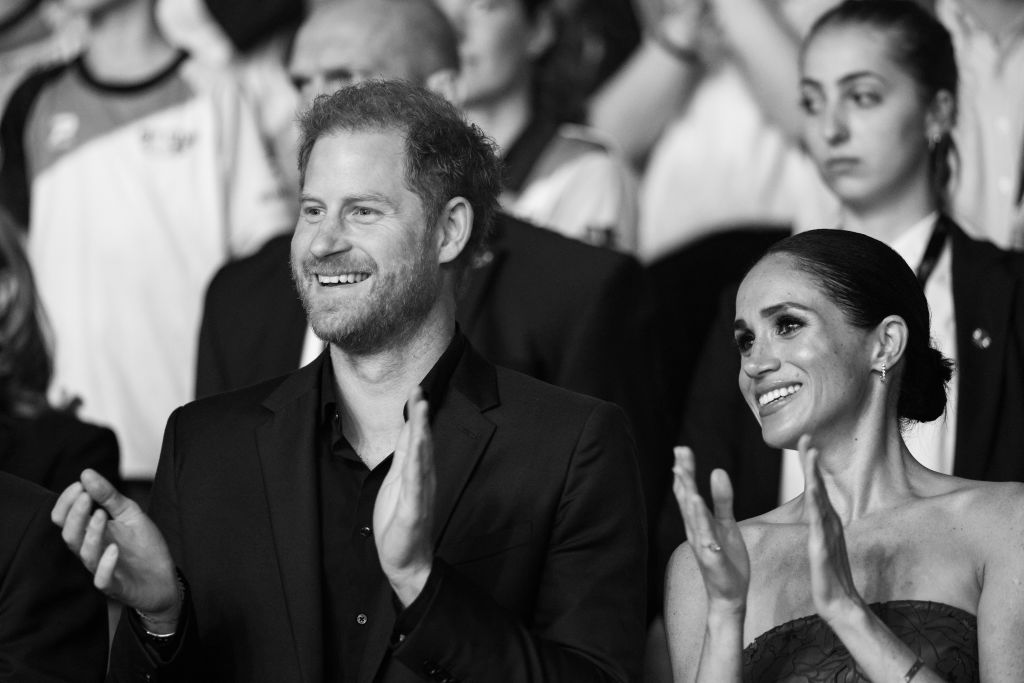 Prince Harry and Meghan Markle during the closing ceremony of the Invictus Games in Düsseldorf. Photo / Getty Images