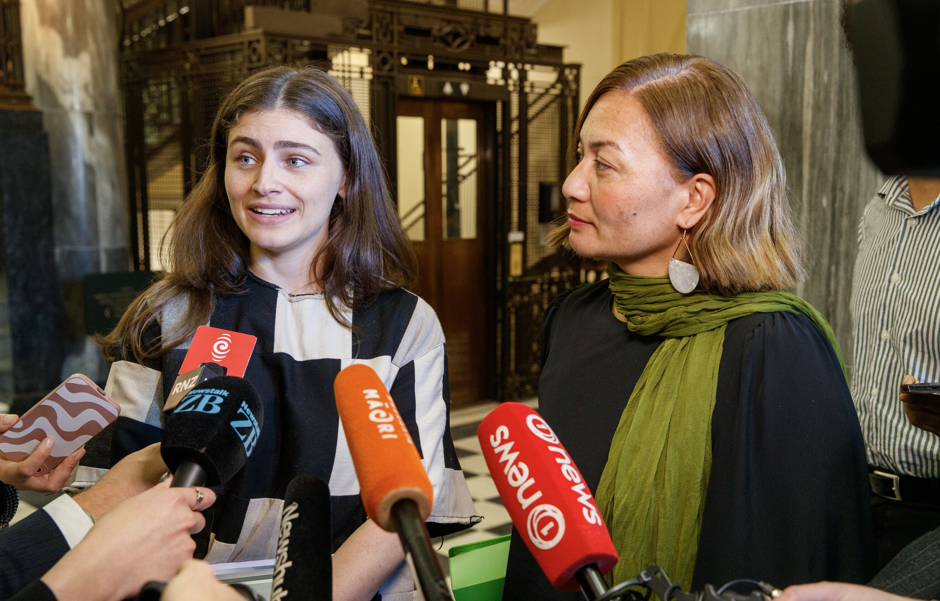 Greens co-leaders Chlöe Swarbrick (left) and Marama Davidson. Photo / Mark Mitchell