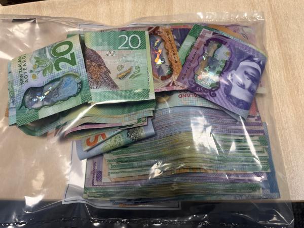 Cash recovered by police during Operation Bush. Photo / NZ Police