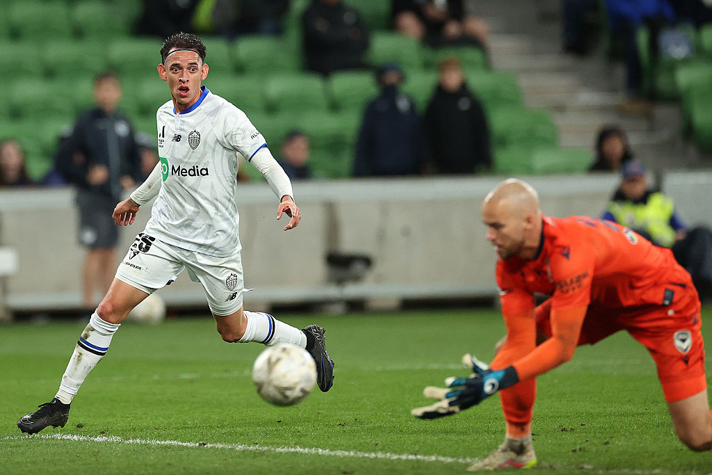 Neyder Moreno misses prime opportunity for Auckland FC. Photo / Getty