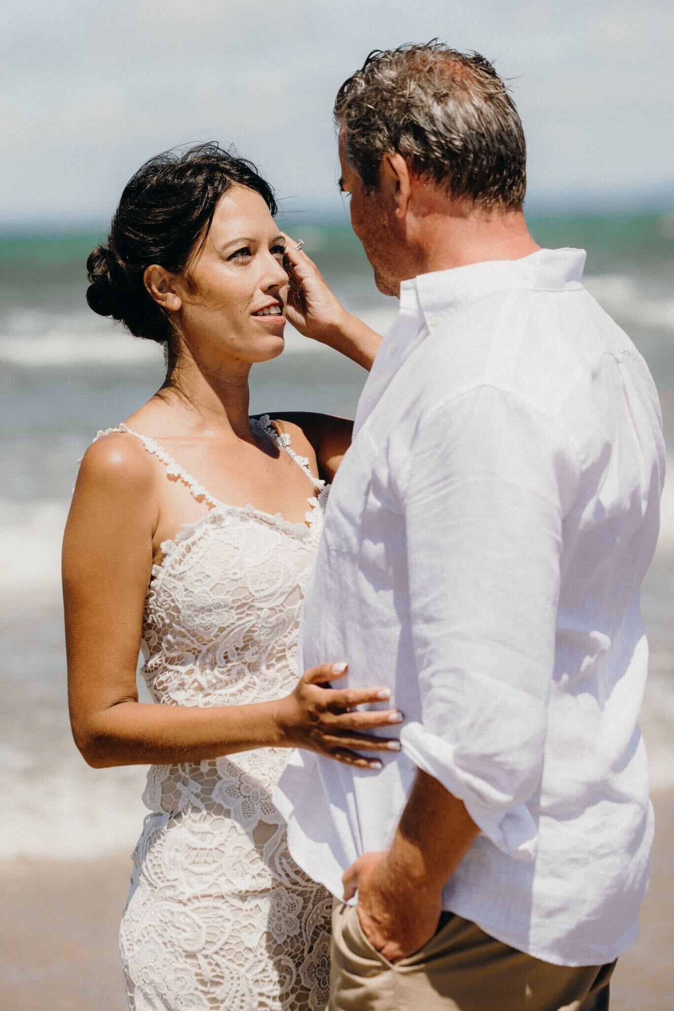 Helen Castles and Andrew Saville on their wedding day in Northland last  year.