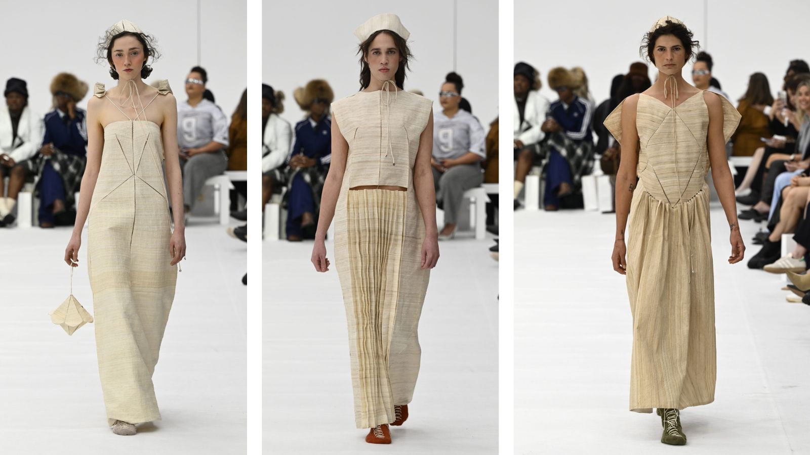 Amy Lawrence's raw silk collection was a standout at the Next Gen show. Photos / Getty Images