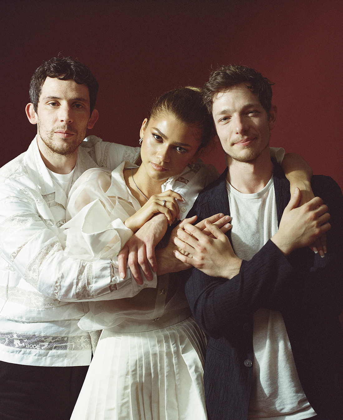 The stars of ‘Challengers,’ from left, Josh O'Connor, Zendaya and Mike Faist, in Los Angeles in April. Photo / Chantal Anderson, The New York Times