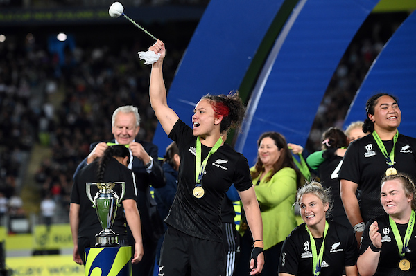 Ruby Tui swings a poi to celebrate winning the Women’s Rugby World Cup final in 2022 at Eden Park. Photo / Photosport