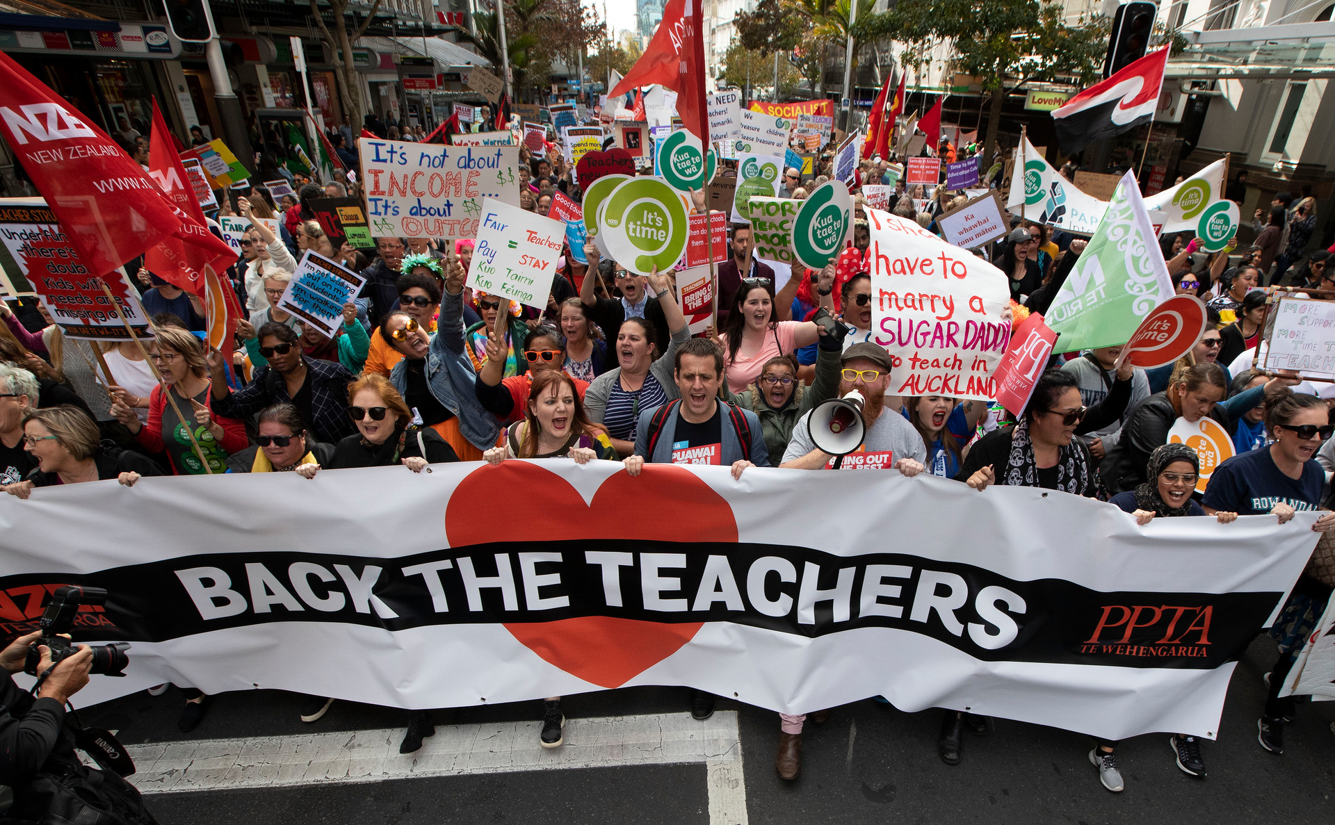Teachers strike on Queen St in Auckland in 2019. Photo / Brett Phibbs