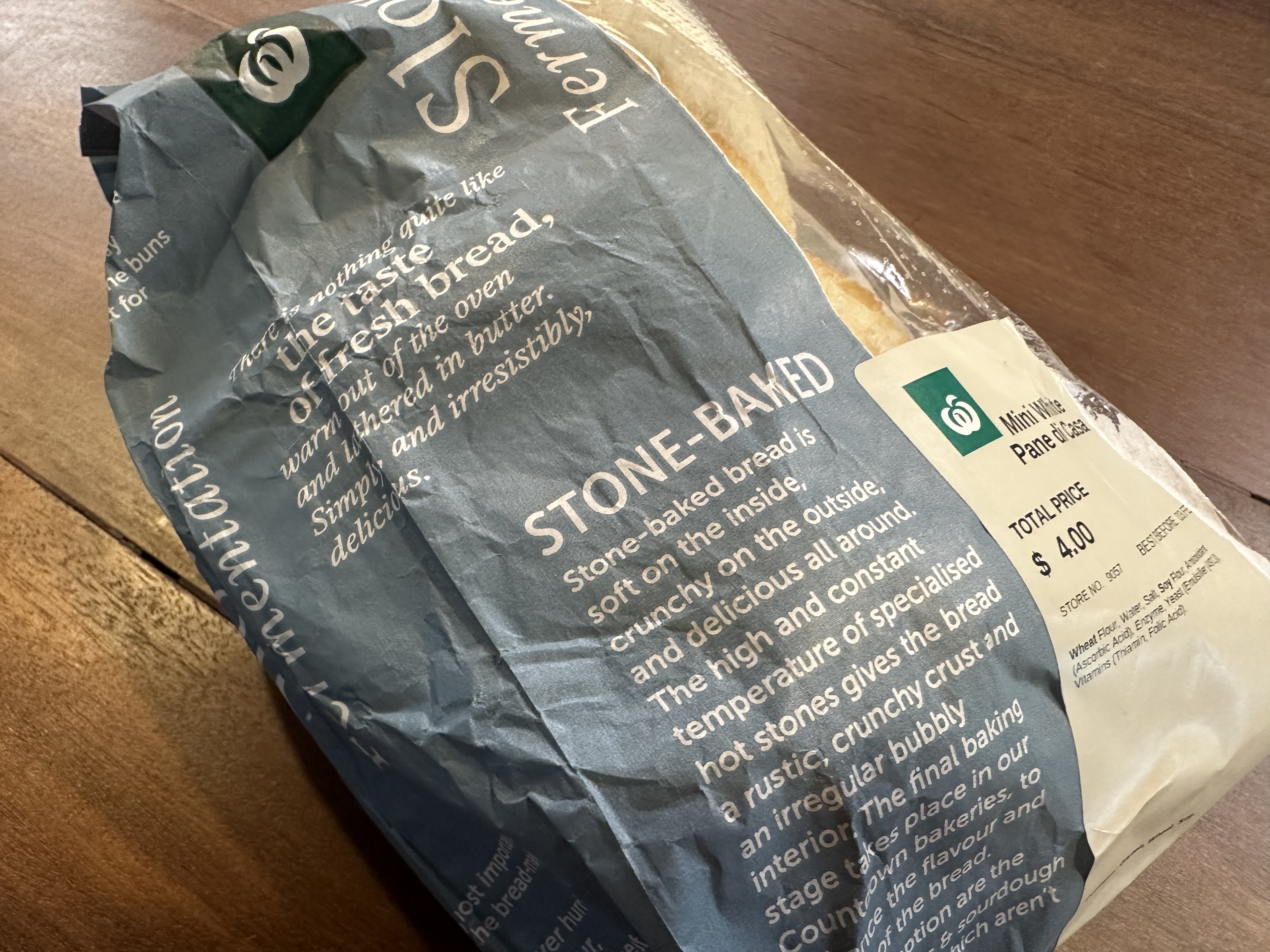 Bread from the artisan range gives the impression it is fresh, but is shipped to New Zealand frozen.