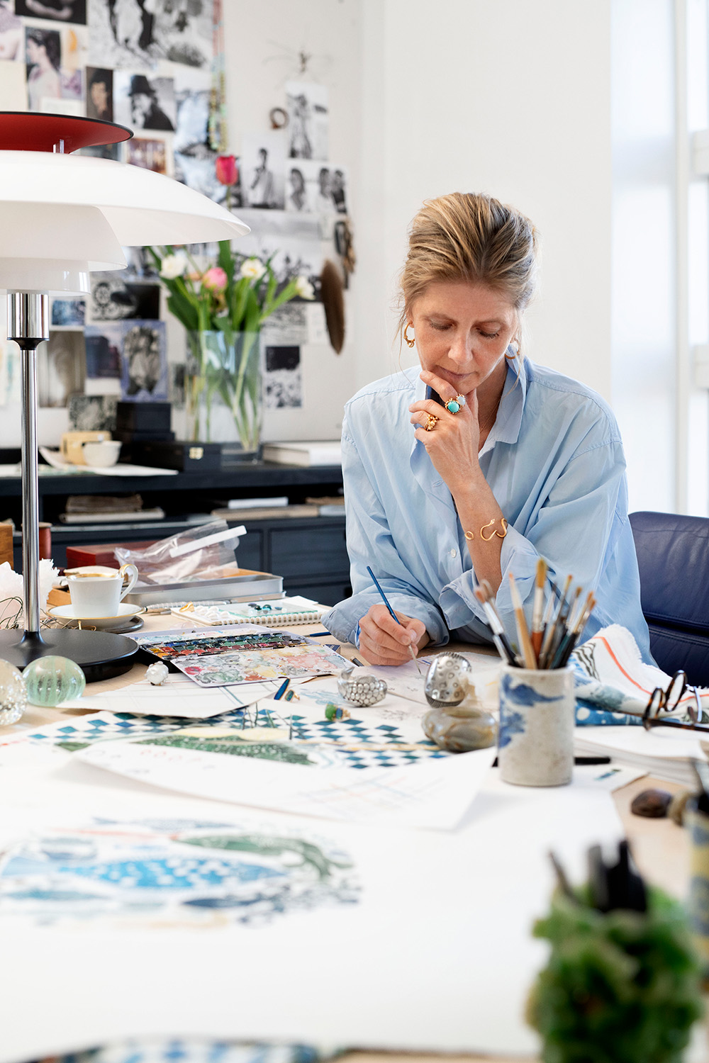 Charlotte Lynggaard at work in her studio.