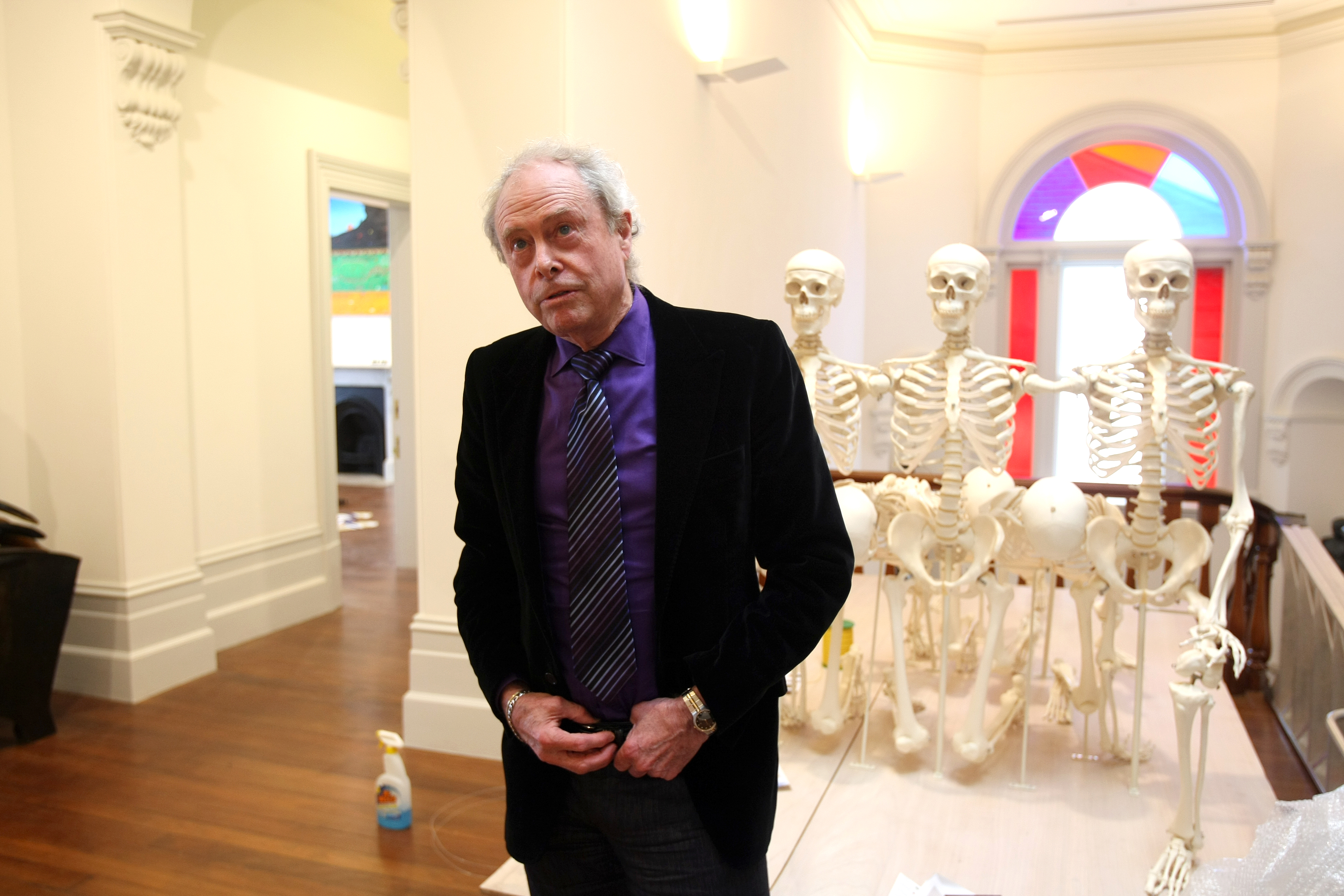 Sir James Wallace looks around Pah Homestead in Auckland. Photo / Dean Purcell