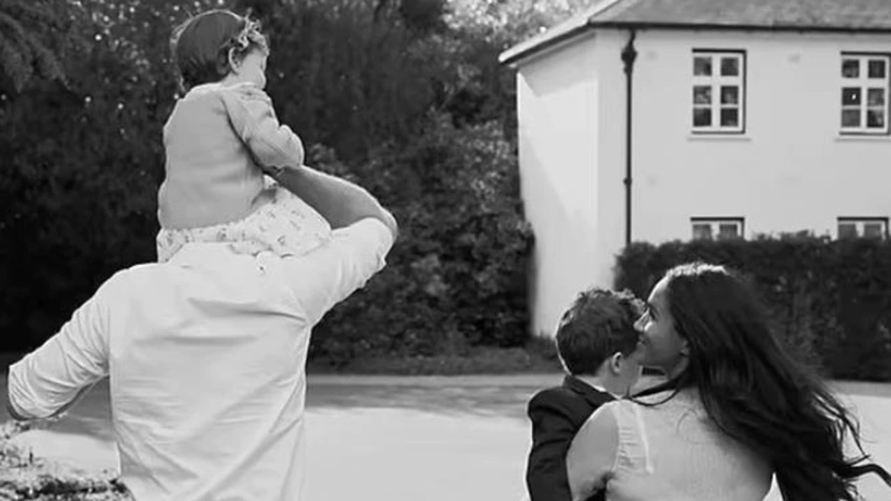 Harry, Meghan and their two children at Frogmore Cottage. Photo / Netflix