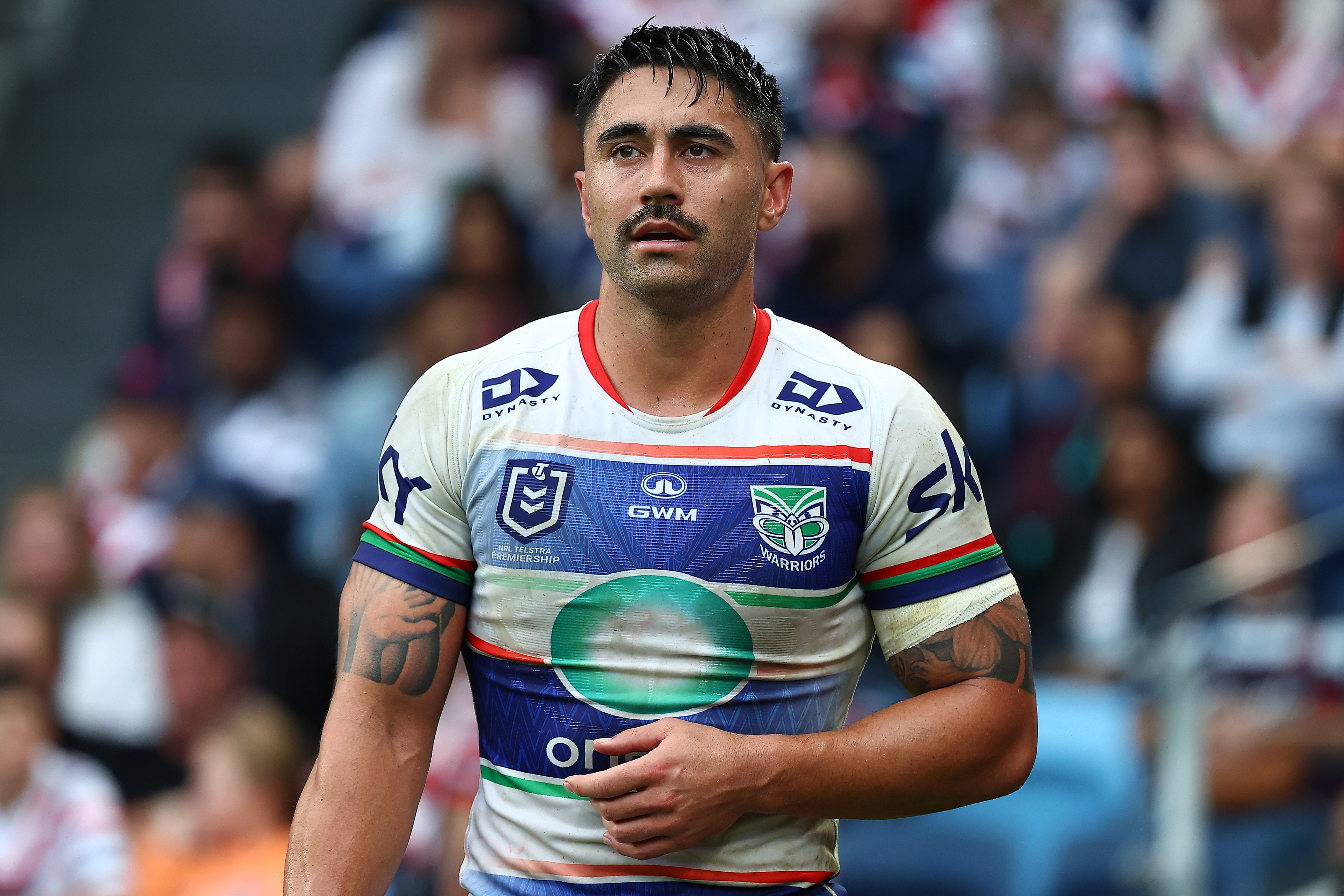 Shaun Johnson was able to continue the match but looked in considerable discomfort. Photo / Photosport