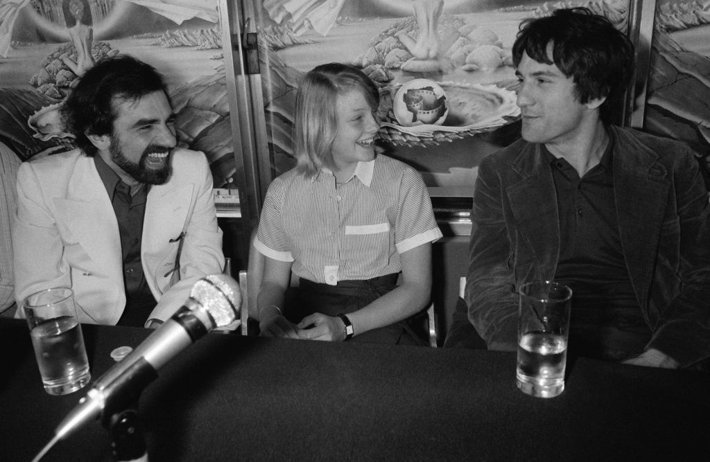 Martin Scorsese, Jodie Foster and Robert de Niro at a press conference for Taxi Driver at the 1976 Cannes Film Festival, where the film won the Palme d'Or trophy. Photo / Getty Images