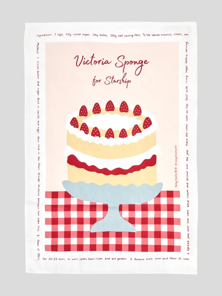 Ruby Seeto's tea towel for Starship 2024.