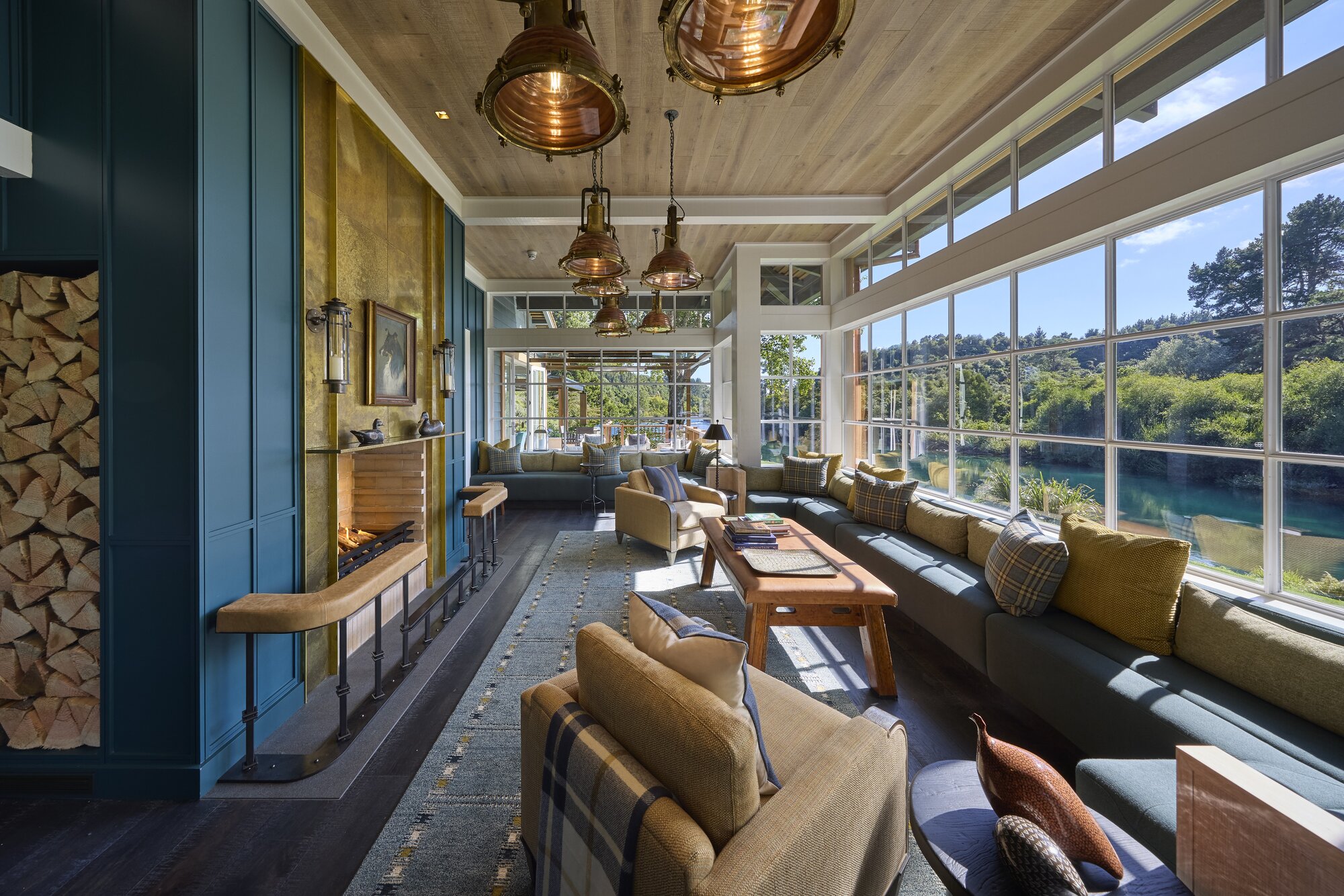 The River Room is the piece de resistance of the newly renovated Huka Lodge. Photo / George Apostolidis