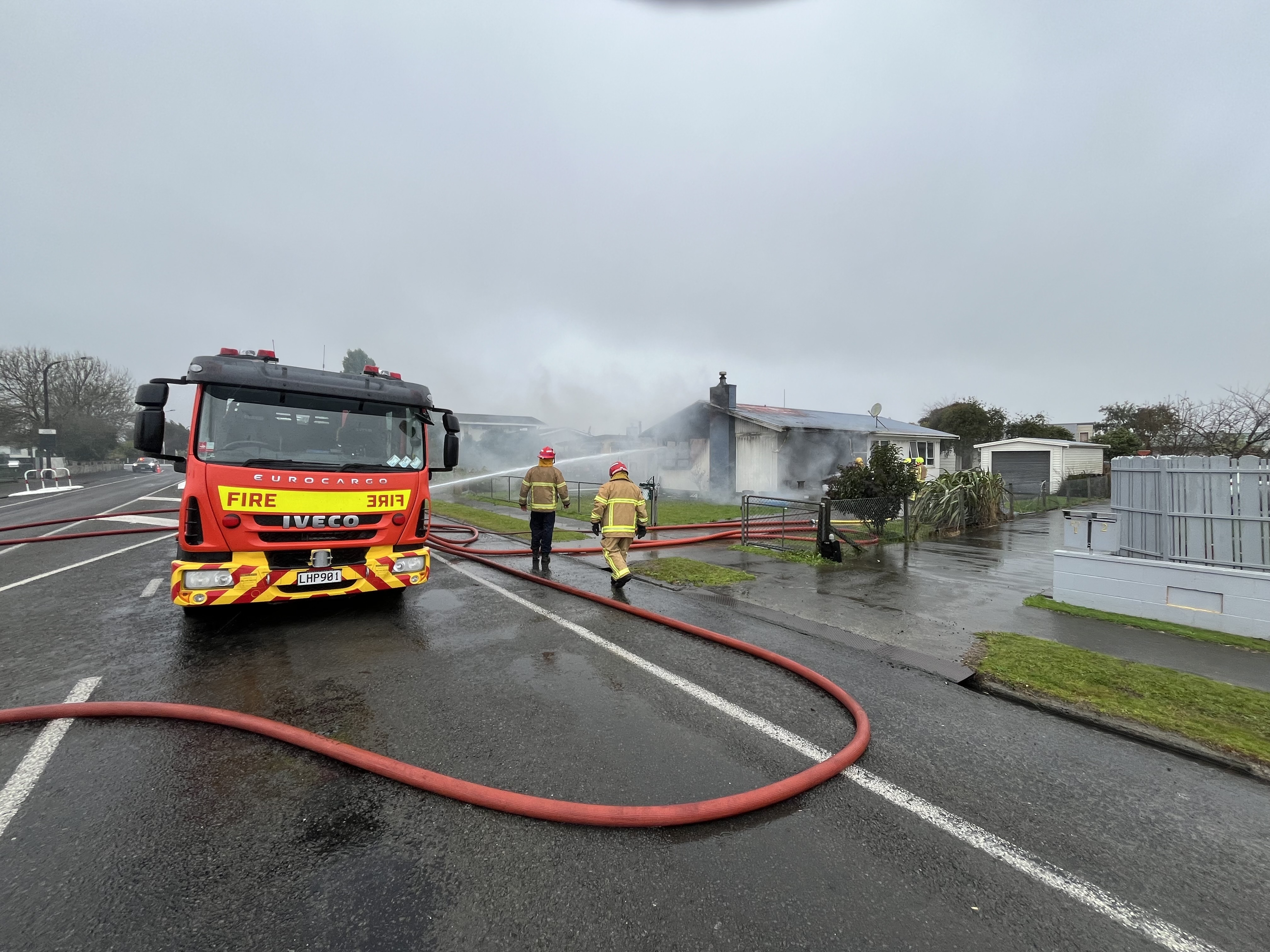 One Wairoa home was seriously damaged by fire on Wednesday last week while homes on the other side of town were damaged by flooding. Photo / Anon