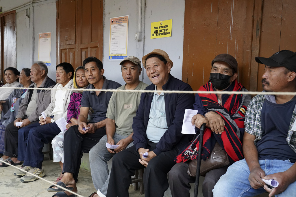 People wait to cast their votes during the first round of polling of India’s national election in Kohima village, in the northeastern state of Nagaland on April 19. Photo / AP