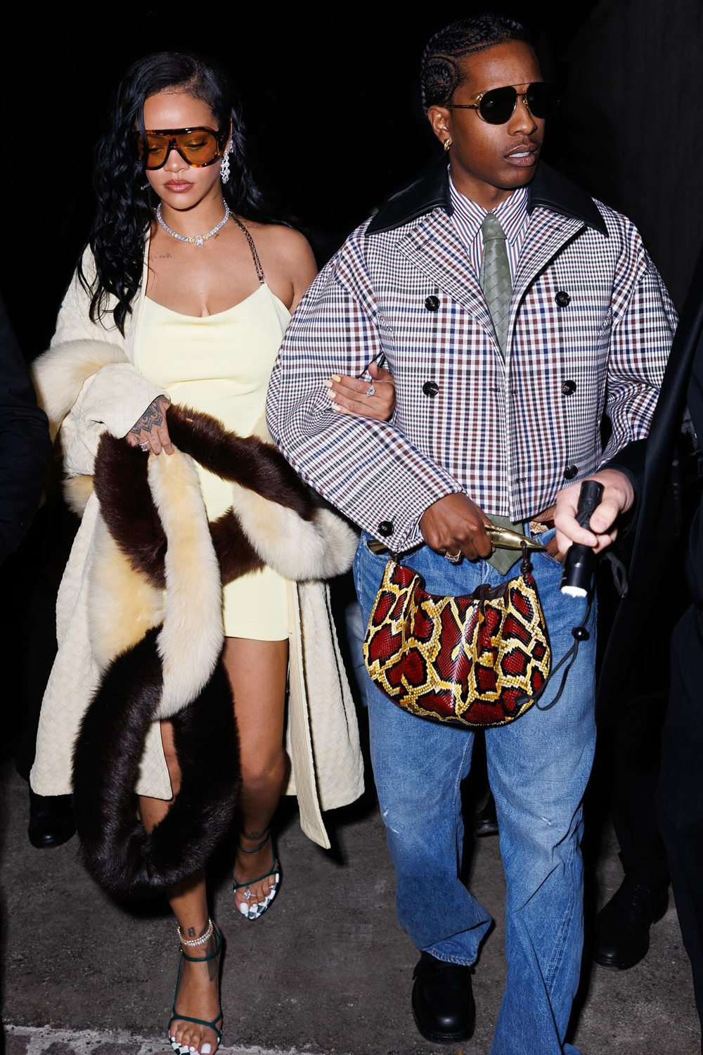 Rihanna and A$AP Rocky attending the Bottega Veneta afterparty during Milan Fashion Week. Photo / @thekimbino