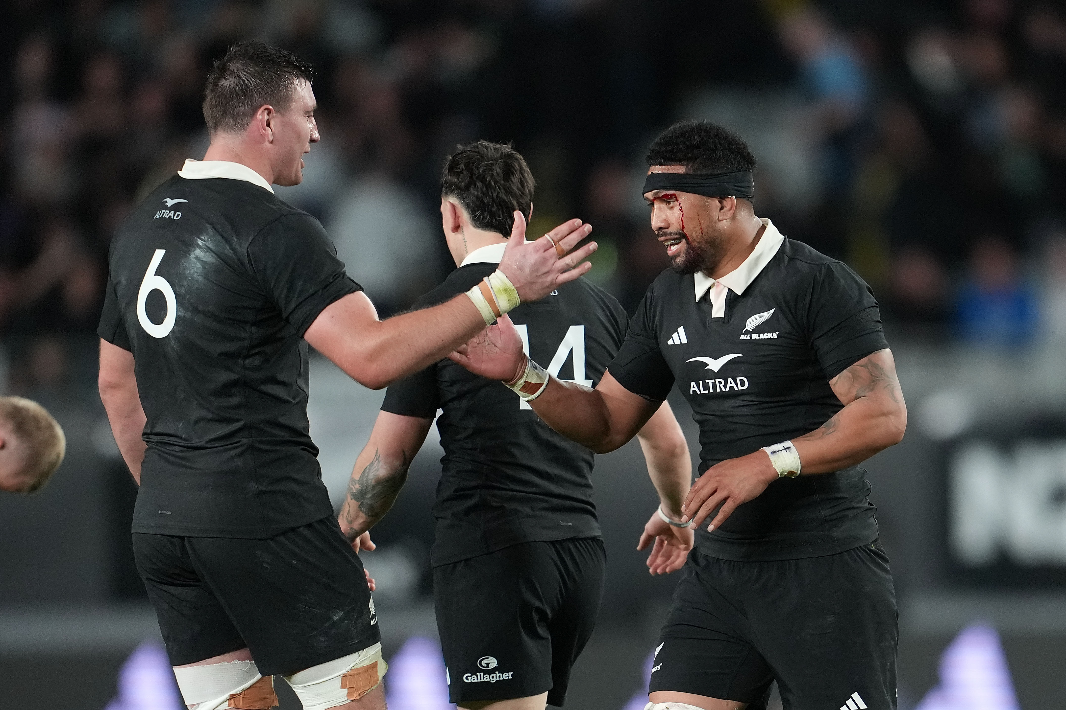 All Blacks captain Ardie Savea celebrates a win over the Wallabies at Eden Park. Photo / Photosport
