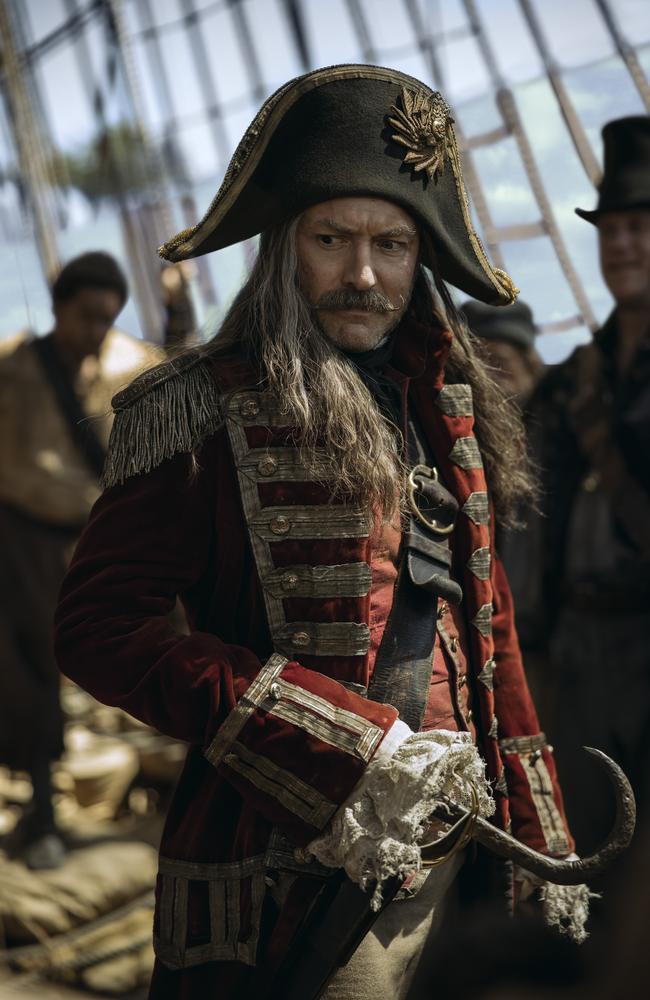 Jude Law as Captain Hook in Disney's Peter Pan & Wendy. Photo / Disney