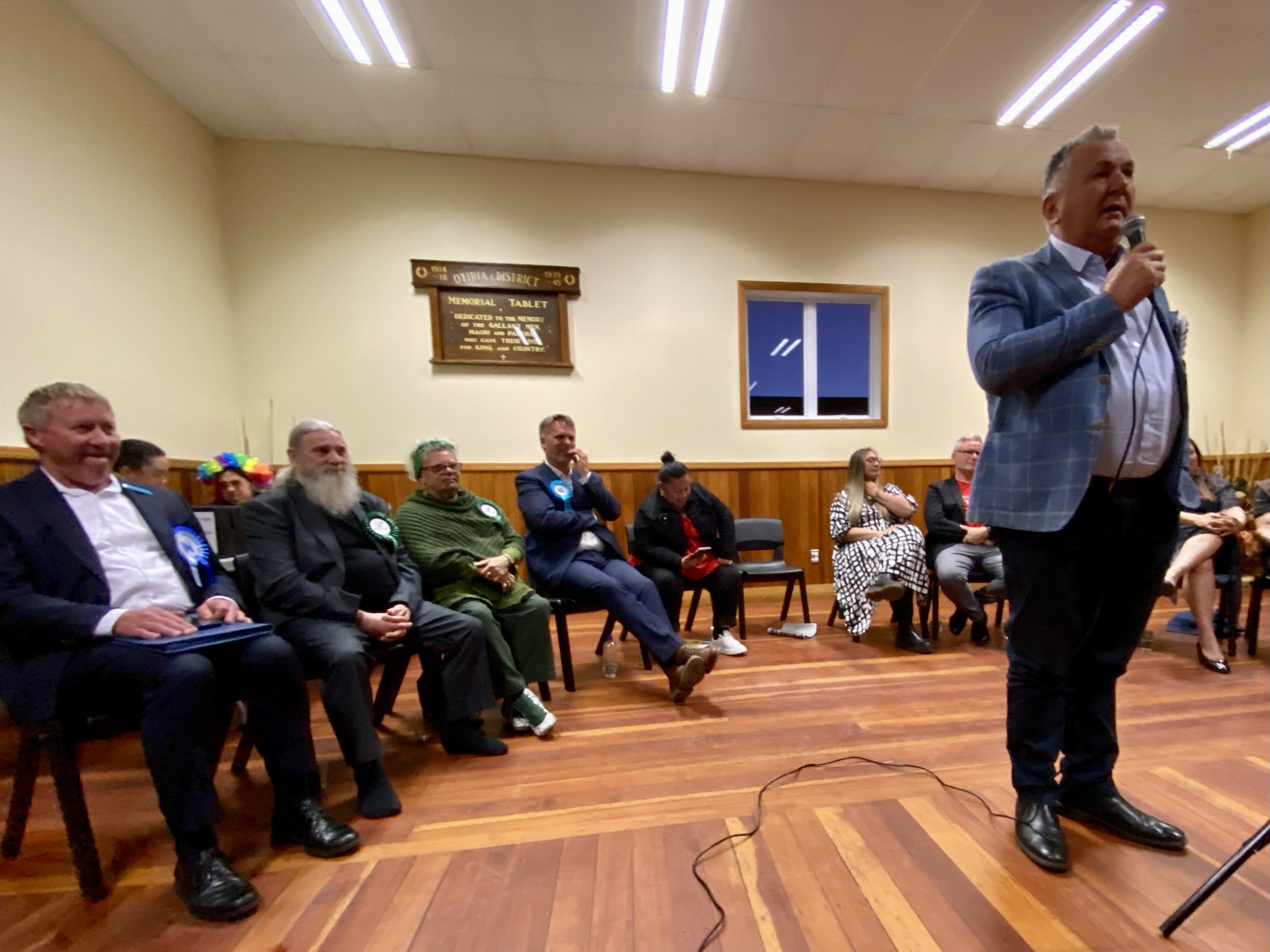 NZ First's Shane Jones played the part of the grumpy uncle, jokingly berating people for not voting for him last election. Photo / David Fisher