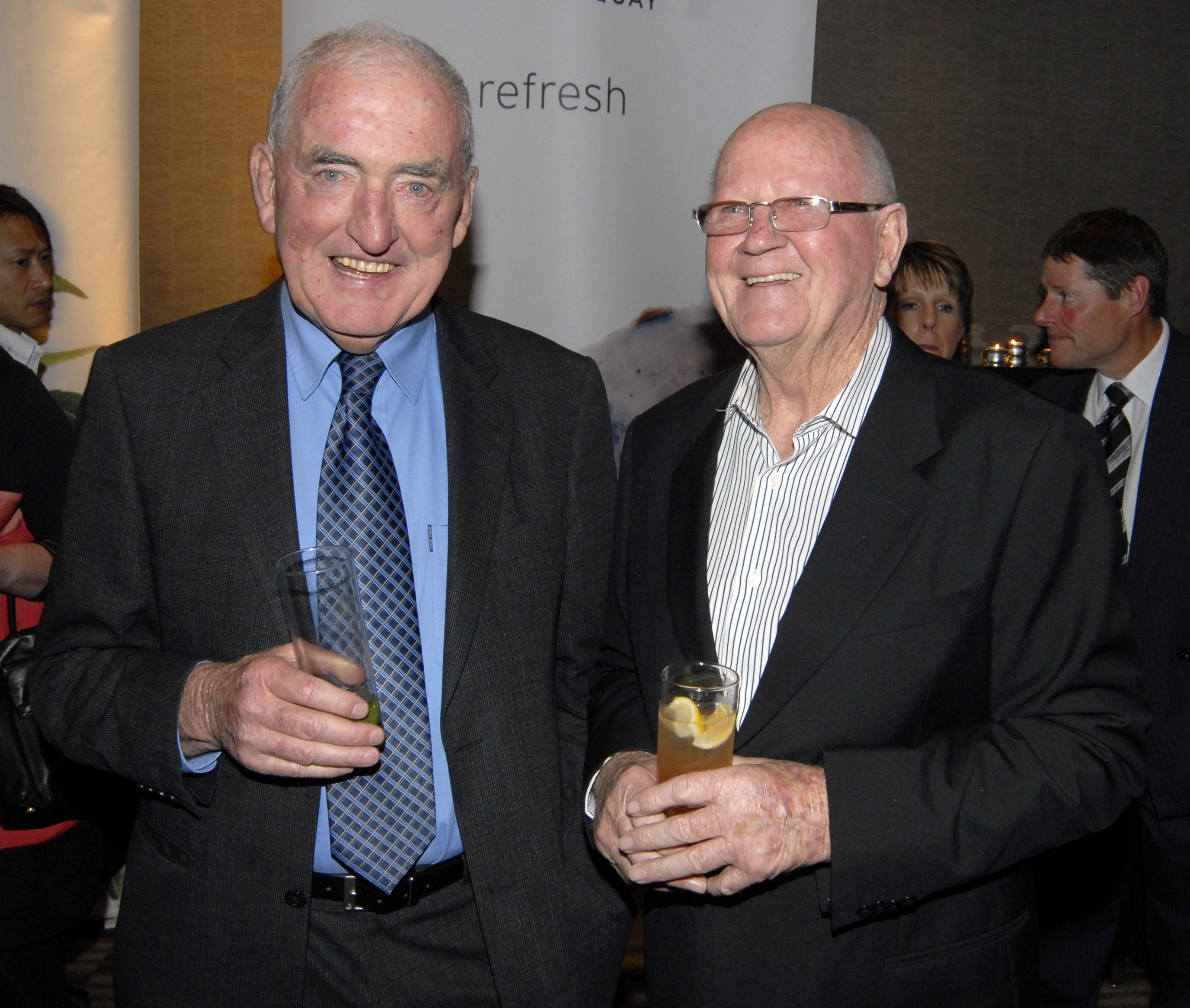 Businessman Hugh Green and James Kirkpatrick at the Westin Hotel opening in 2007. Photo / Michael Craig