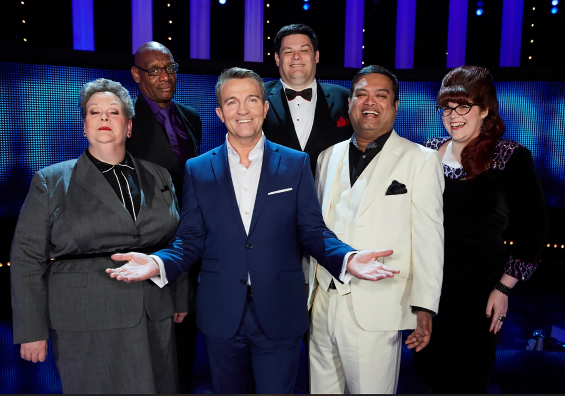The Governess, The Dark Destroyer, Bradley Walsh, The Beast, The Sinnerman and The Vixen. Photo / ITV