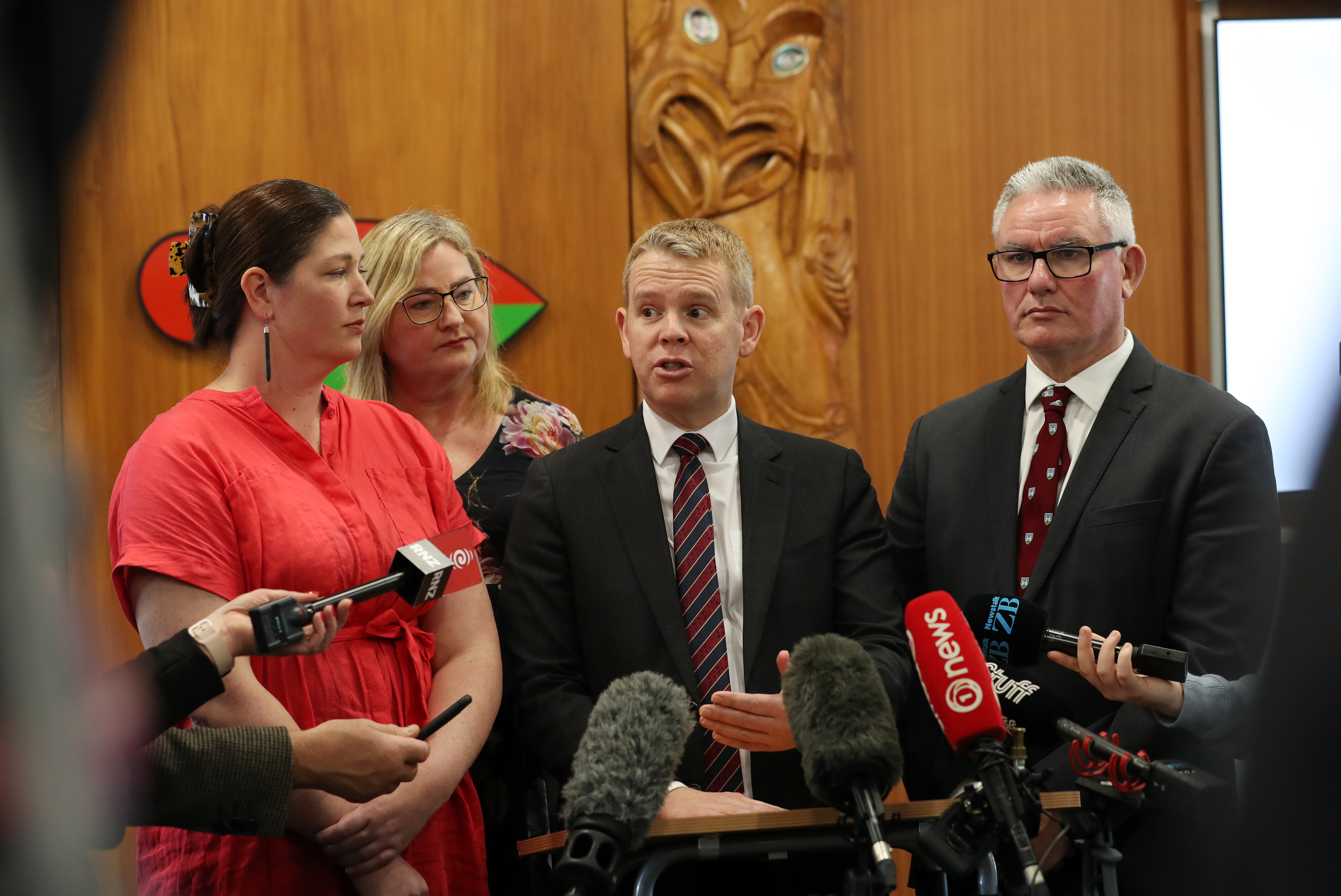 Chris Hipkins at the Ngāti Hine Health Trust in Northland. Photo / Michael Cunningham