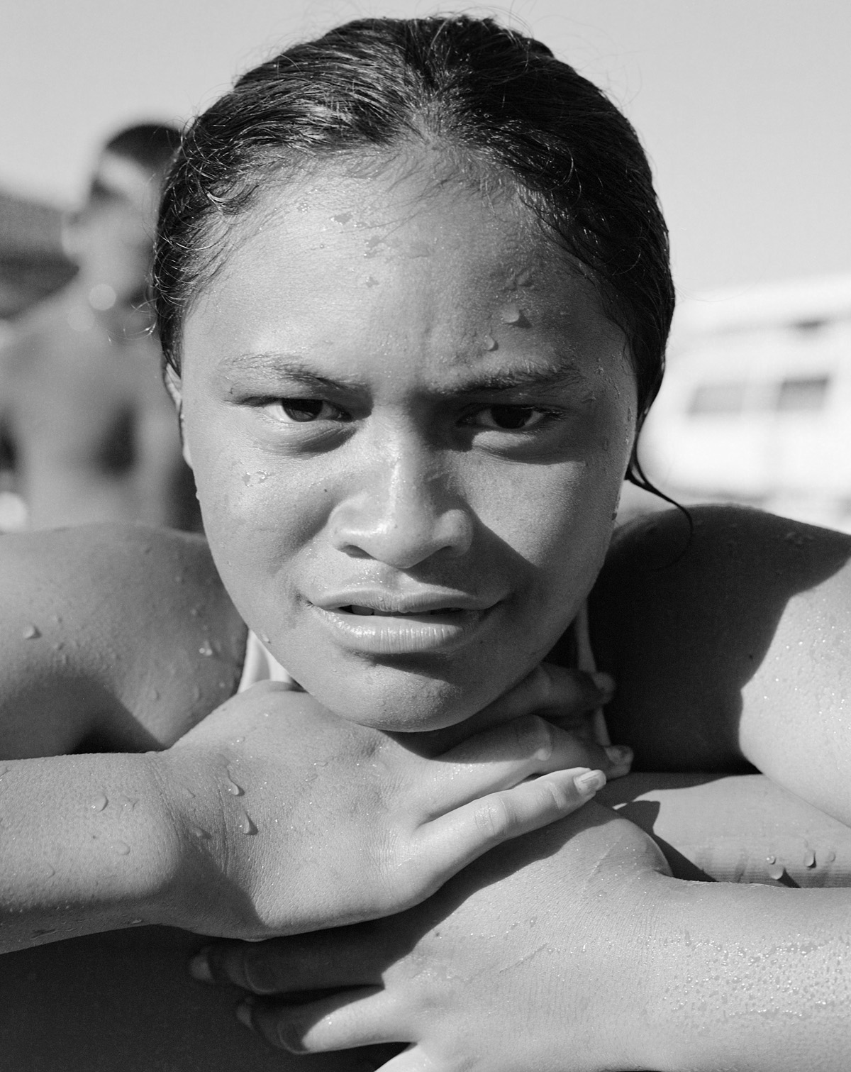 At the local pools with Mary Otene. Derek has photographed the same family in Kataia for the past 18 years. Photo / Derek Henderson