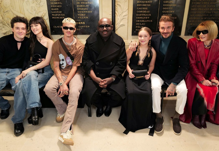 Victoria Beckham shared this happy snap from her debut at Paris Fashion Week. Photo / Instagram