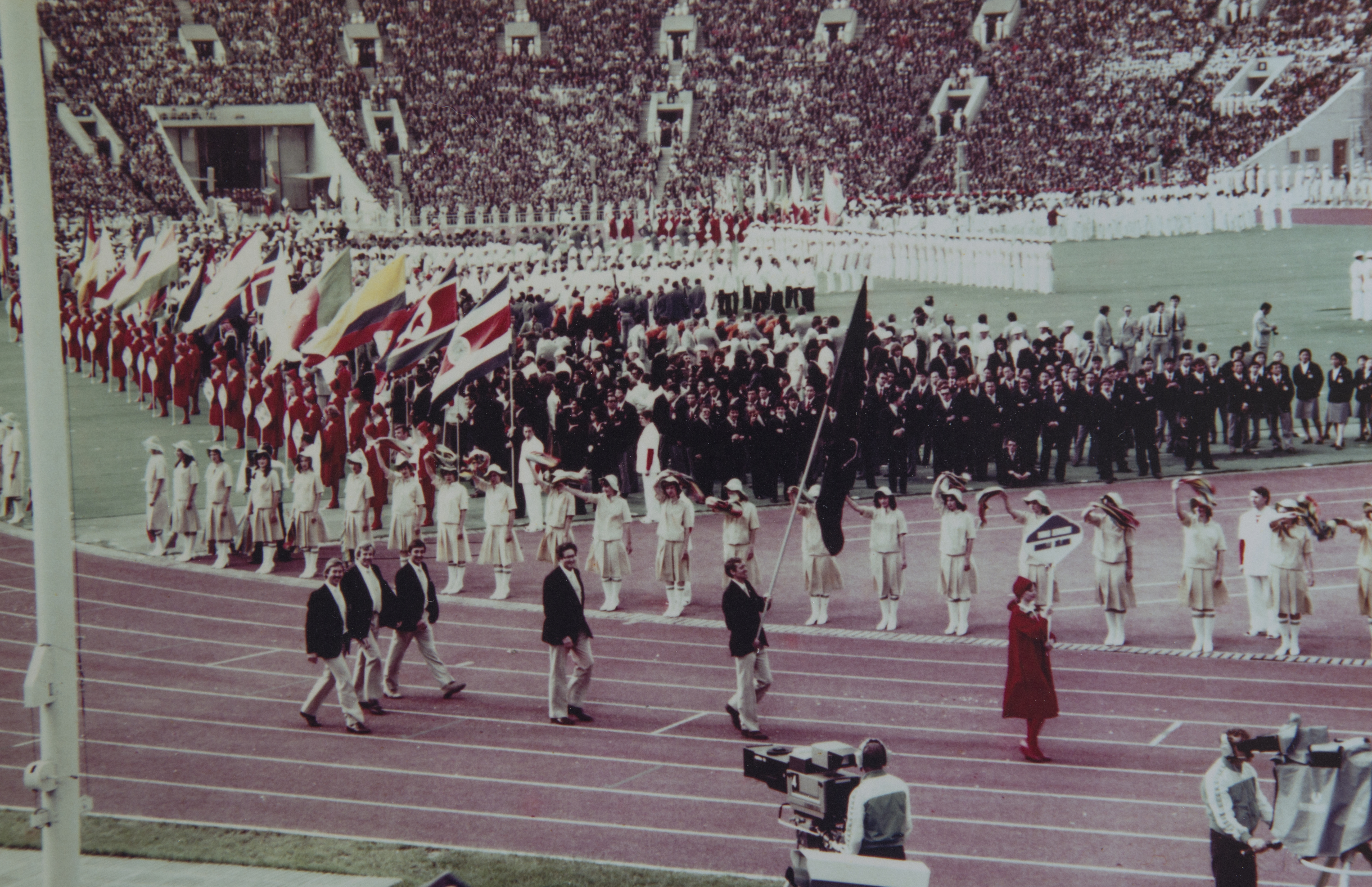 Brian Newth was leading the team into the opening ceremony. Photo / Mark Mitchell