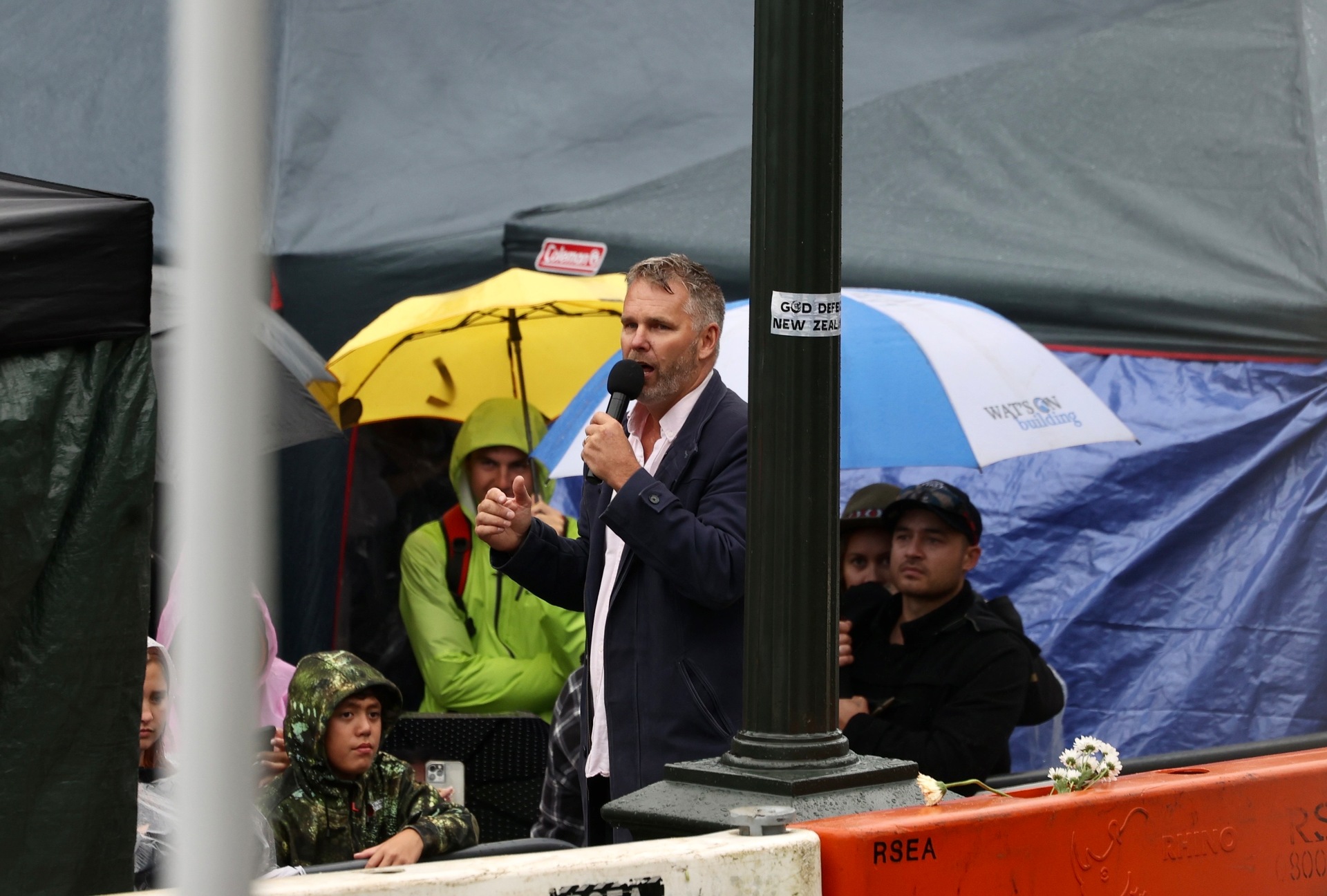 Former National MP Matt King joins the protest at Parliament. Photo / George Heard
