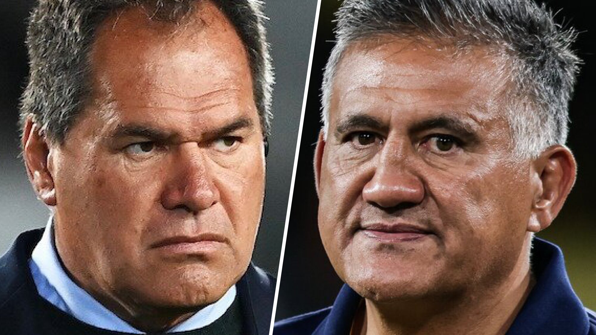 Dave Rennie (left) and Jamie Joseph are the leading contenders for the All Blacks coaching role. Photos / AFP