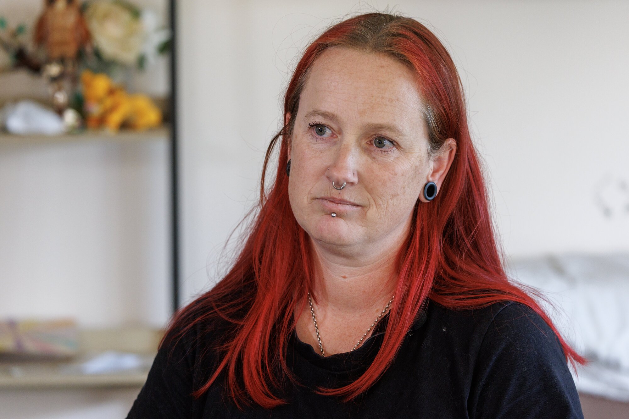 Serra Clark speaking about her experiences with the maternal mental health system. Photo / Mark Mitchell
