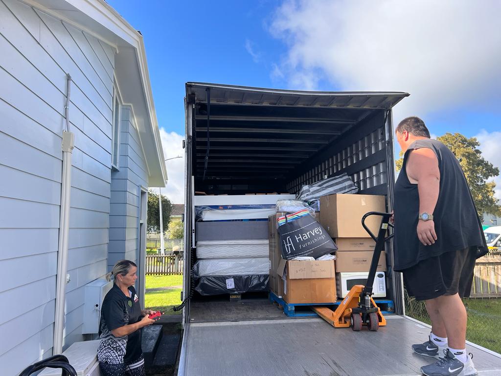 Furniture going to one of the 42 homes refitted by Dave Letele's BBM charity. Photo / Supplied