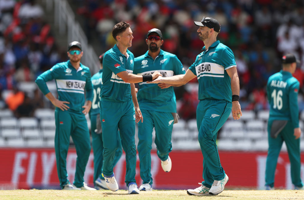 Trent Boult of New Zealand celebrates the wicket of Hiri Hiri of Papua New Guinea during the ICC Men's T20 Cricket World Cup. Photo / Getty Images