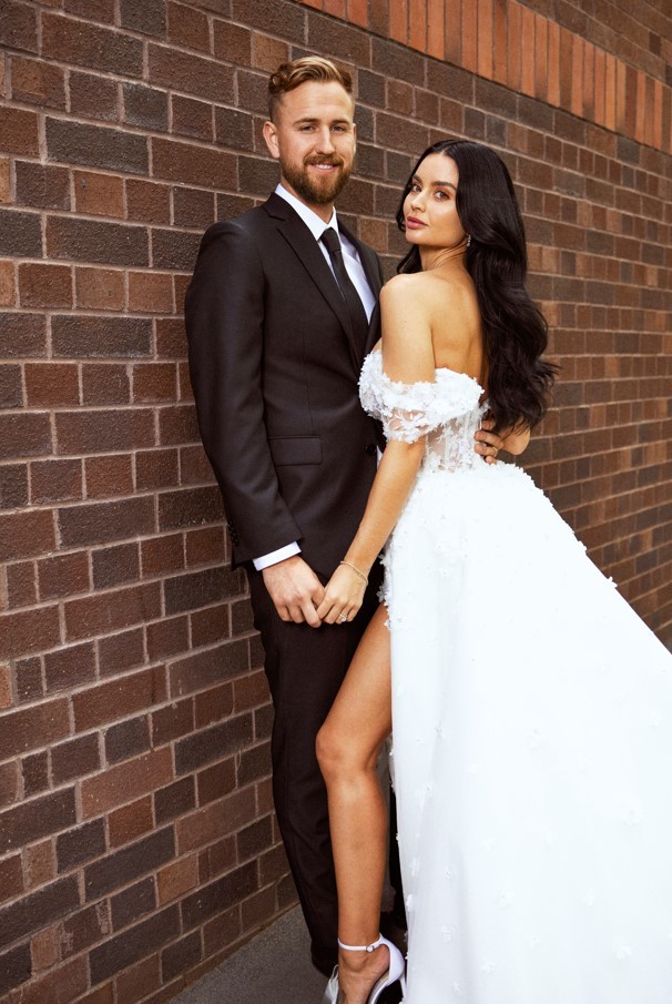 The newlyweds took photos before the ceremony to calm their nerves. Photo / jonnyscottphoto.com