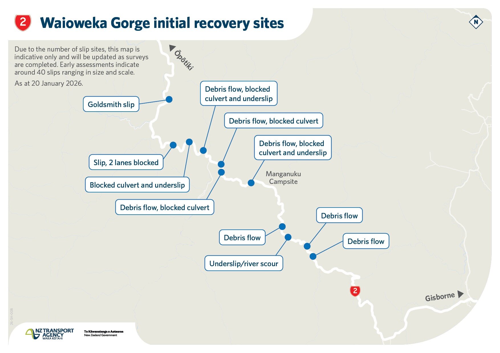  There are multiple slips along SH2, between Ōpōtiki and Gisborne. Image / NTZA